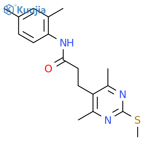3-(4,6-dimethyl-2-methylsulfanylpyrimidin-5-yl)-N-(2,4-dimethylphenyl)propanamide structure