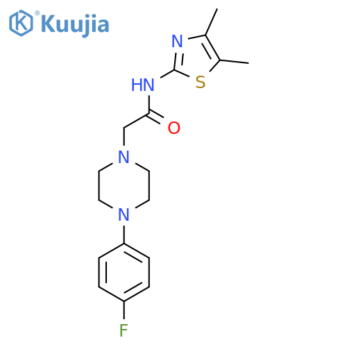 N-(4,5-dimethyl-1,3-thiazol-2-yl)-2-4-(4-fluorophenyl)piperazin-1-ylacetamide structure