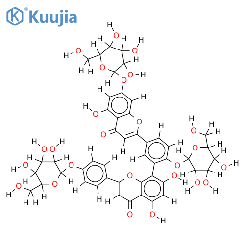 4',4"',7"-Tri-O-beta-D-glucopyranoside-Amentoflavone structure