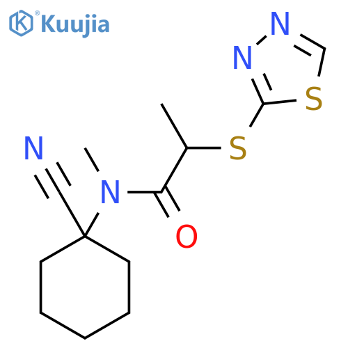 N-(1-cyanocyclohexyl)-N-methyl-2-(1,3,4-thiadiazol-2-ylsulfanyl)propanamide structure