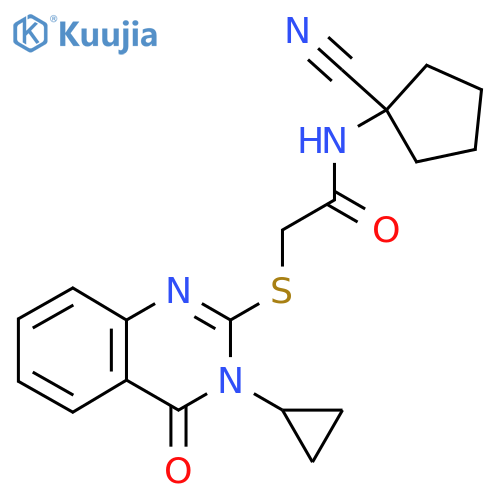 N-(1-cyanocyclopentyl)-2-[(3-cyclopropyl-4-oxo-3,4-dihydroquinazolin-2-yl)sulfanyl]acetamide structure