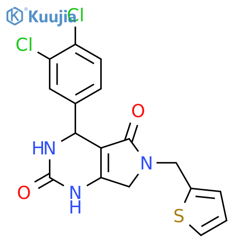 4-(3,4-dichlorophenyl)-6-(thiophen-2-yl)methyl-1H,2H,3H,4H,5H,6H,7H-pyrrolo3,4-dpyrimidine-2,5-dione structure