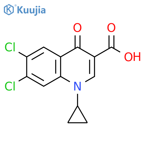 6,7-Dichloro-1-cyclopropyl-1,4-dihydro-4-oxo-3-quinolinecarboxylic acid structure