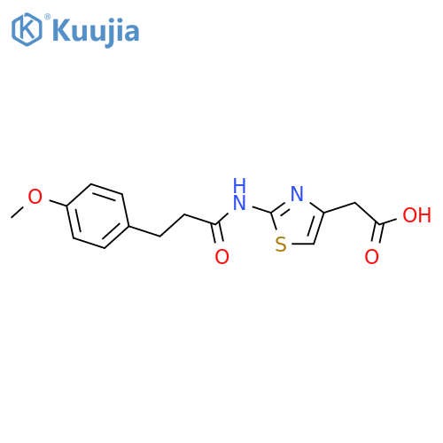 (2-{3-(4-Methoxyphenyl)propanoylamino}-1,3-thiazol-4-yl)acetic acid structure