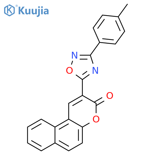 2-3-(4-methylphenyl)-1,2,4-oxadiazol-5-yl-3H-benzofchromen-3-one structure