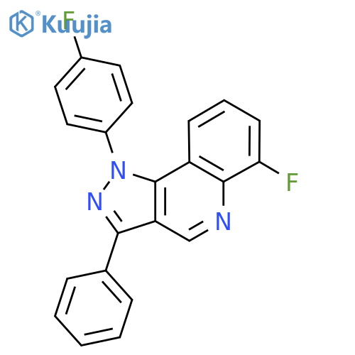 6-fluoro-1-(4-fluorophenyl)-3-phenyl-1H-pyrazolo4,3-cquinoline structure