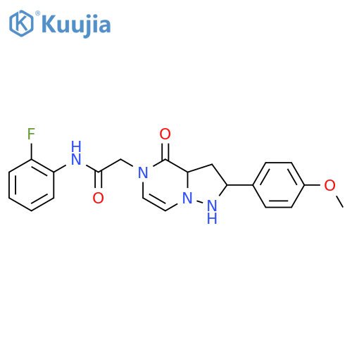 N-(2-fluorophenyl)-2-2-(4-methoxyphenyl)-4-oxo-4H,5H-pyrazolo1,5-apyrazin-5-ylacetamide structure