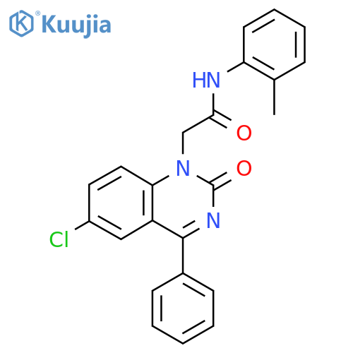 2-(6-chloro-2-oxo-4-phenyl-1,2-dihydroquinazolin-1-yl)-N-(2-methylphenyl)acetamide structure