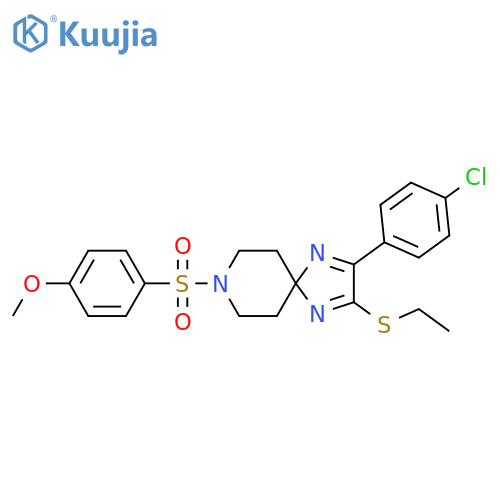 2-(4-chlorophenyl)-3-(ethylsulfanyl)-8-(4-methoxybenzenesulfonyl)-1,4,8-triazaspiro4.5deca-1,3-diene structure