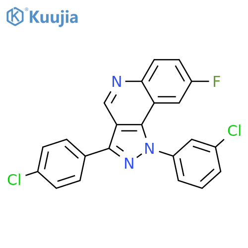 1-(3-chlorophenyl)-3-(4-chlorophenyl)-8-fluoro-1H-pyrazolo4,3-cquinoline structure