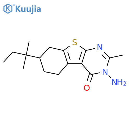 3-Amino-7-(1,1-dimethylpropyl)-2-methyl-5,6,7,8-tetrahydro[1]benzothieno[2,3-d]pyrimidin-4(3H)-one structure