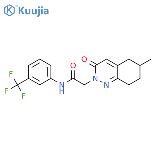 2-(6-methyl-3-oxo-2,3,5,6,7,8-hexahydrocinnolin-2-yl)-N-3-(trifluoromethyl)phenylacetamide structure