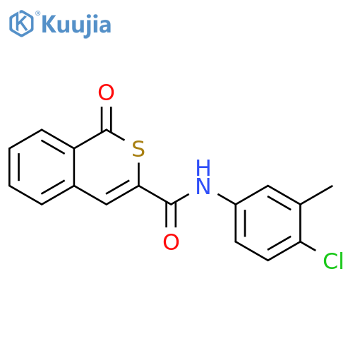 N-(4-chloro-3-methylphenyl)-1-oxo-1H-isothiochromene-3-carboxamide structure