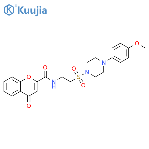 N-(2-{4-(4-methoxyphenyl)piperazin-1-ylsulfonyl}ethyl)-4-oxo-4H-chromene-2-carboxamide structure