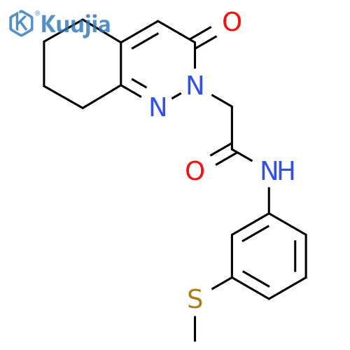 N-3-(methylsulfanyl)phenyl-2-(3-oxo-2,3,5,6,7,8-hexahydrocinnolin-2-yl)acetamide structure