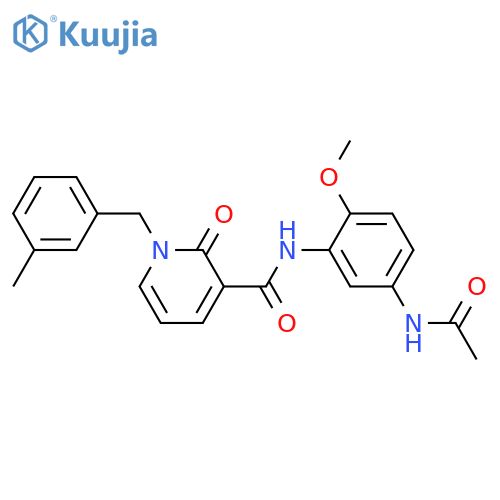 N-(5-acetamido-2-methoxyphenyl)-1-(3-methylphenyl)methyl-2-oxo-1,2-dihydropyridine-3-carboxamide structure