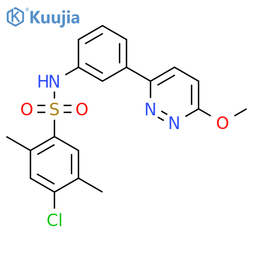 4-chloro-N-3-(6-methoxypyridazin-3-yl)phenyl-2,5-dimethylbenzene-1-sulfonamide structure