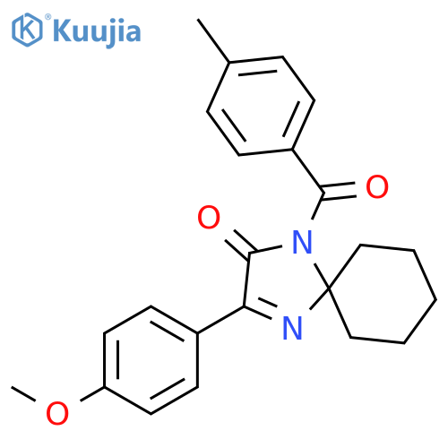 3-(4-methoxyphenyl)-1-(4-methylbenzoyl)-1,4-diazaspiro4.5dec-3-en-2-one structure