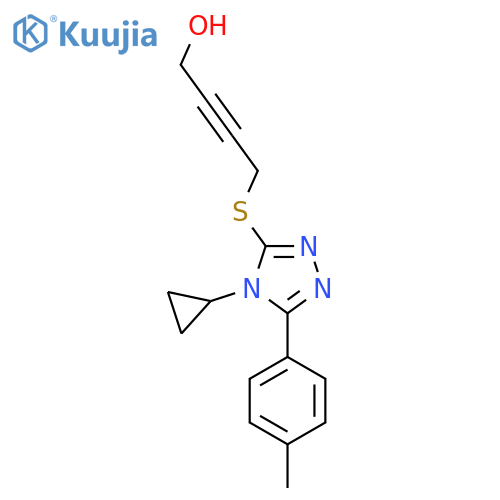 4-{[4-cyclopropyl-5-(4-methylphenyl)-4H-1,2,4-triazol-3-yl]sulfanyl}but-2-yn-1-ol structure