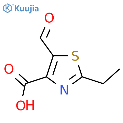 2-ethyl-5-formyl-1,3-thiazole-4-carboxylic acid structure