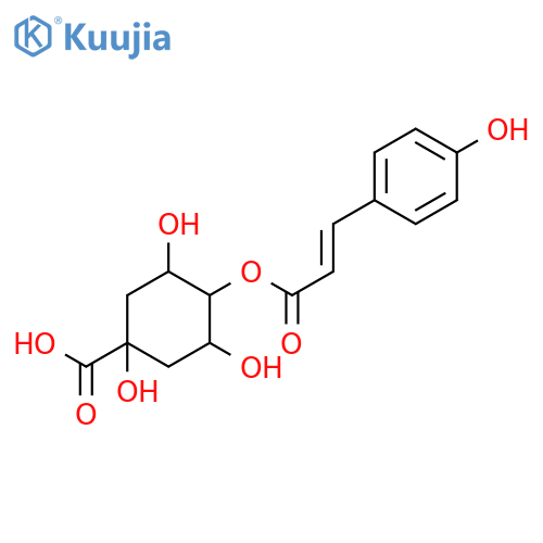 (3R,5R)-1,3,5-trihydroxy-4-{[(2E)-3-(4-hydroxyphenyl)prop-2-enoyl]oxy}cyclohexanecarboxylic acid structure