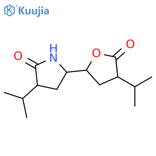 (3S,5S)-3-Isopropyl-5-((2S,4S)-4-isopropyl-5-oxotetrahydrofuran-2-yl)pyrrolidin-2-one structure
