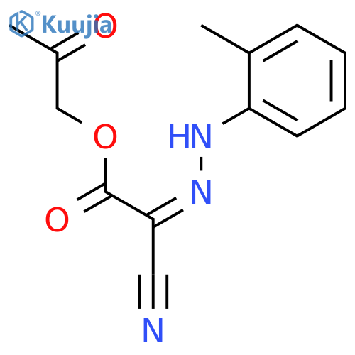 Acetic acid, cyano[(2-methylphenyl)hydrazono]-, 2-oxopropyl ester structure
