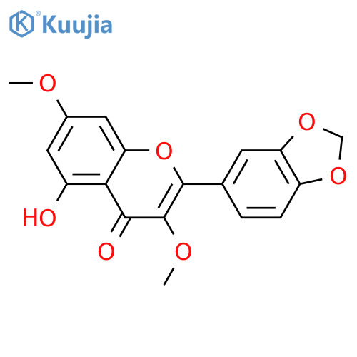 2-(1,3-benzodioxol-5-yl)-5-hydroxy-3,7-dimethoxychromen-4-one structure