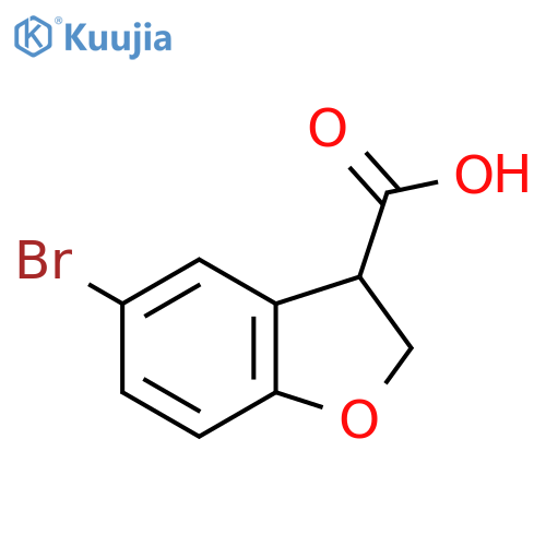 5-Bromo-2,3-dihydro-1-benzofuran-3-carboxylic acid structure