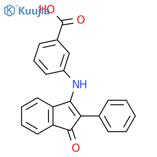 3-(1-Oxo-2-phenyl-1H-inden-3-yl)aminobenzenecarboxylic acid structure