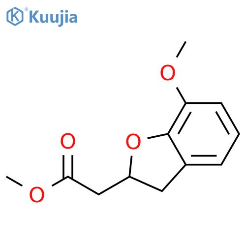 3-Benzofuranacetic acid, 2,3-dihydro-7-methoxy-, methyl ester structure
