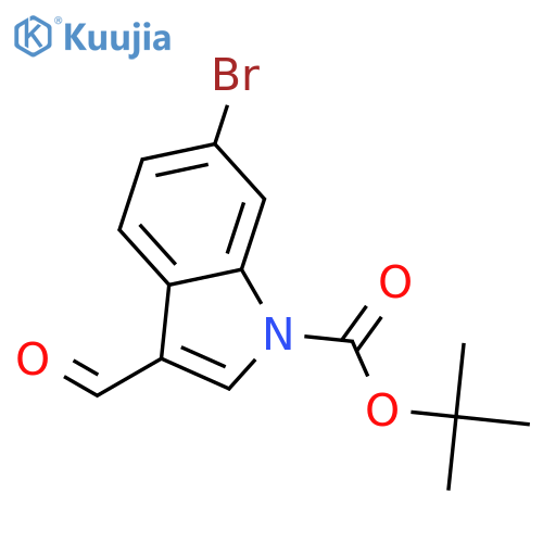 1H-Indole-1-carboxylic acid, 6-bromo-3-formyl-, 1,1-dimethylethyl ester structure