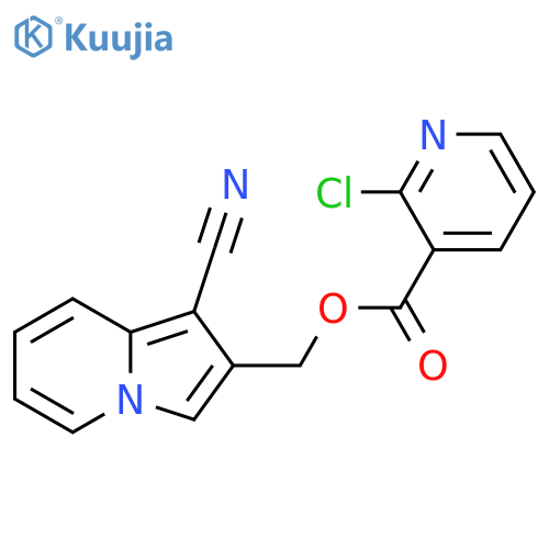 (1-Cyano-2-indolizinyl)methyl 2-chloro-3-pyridinecarboxylate structure