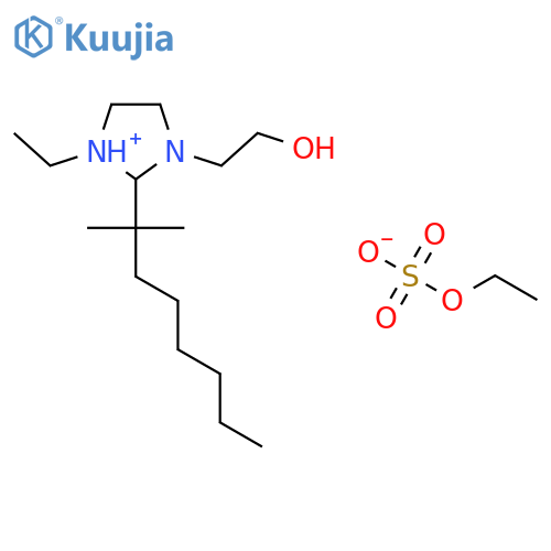 2-(Dimethylheptyl)-1-ethyl-4,5-dihydro-3-(2-hydroxyethyl)-1H-imidazolium ethyl sulphate structure