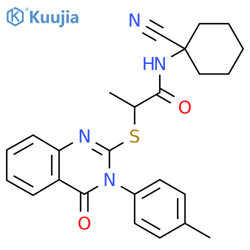 N-(1-cyanocyclohexyl)-2-{[3-(4-methylphenyl)-4-oxo-3,4-dihydroquinazolin-2-yl]sulfanyl}propanamide structure