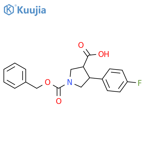 1-(benzyloxy)carbonyl-4-(4-fluorophenyl)pyrrolidine-3-carboxylic acid structure