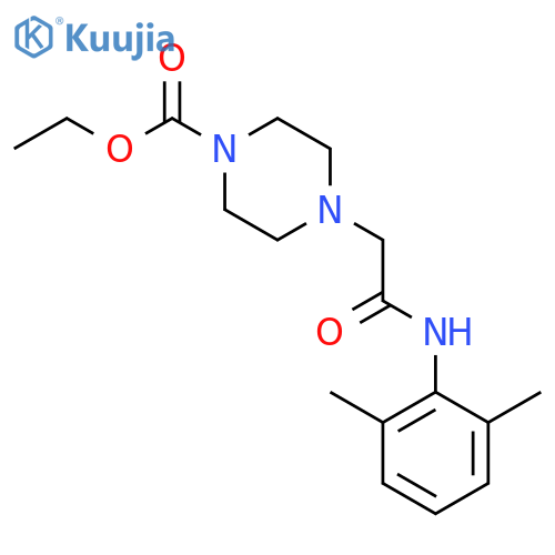 Ethyl 4-[2-(2,6-dimethylanilino)-2-oxoethyl]piperazine-1-carboxylate structure