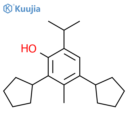 Phenol,2,4-dicyclopentyl-3-methyl-6-(1-methylethyl)- structure
