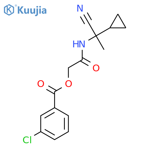 [(1-Cyano-1-cyclopropylethyl)carbamoyl]methyl 3-chlorobenzoate structure