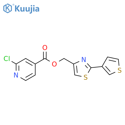 4-Pyridinecarboxylic acid, 2-chloro-, [2-(3-thienyl)-4-thiazolyl]methyl ester structure