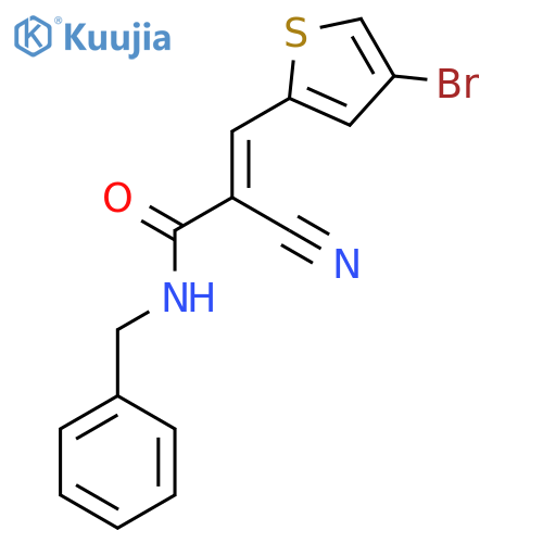 N-benzyl-3-(4-bromothiophen-2-yl)-2-cyanoprop-2-enamide structure