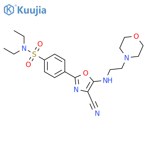 4-(4-cyano-5-{2-(morpholin-4-yl)ethylamino}-1,3-oxazol-2-yl)-N,N-diethylbenzene-1-sulfonamide structure