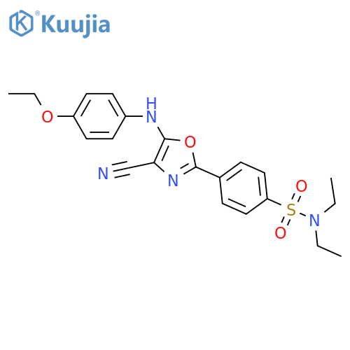 4-{4-cyano-5-(4-ethoxyphenyl)amino-1,3-oxazol-2-yl}-N,N-diethylbenzene-1-sulfonamide structure