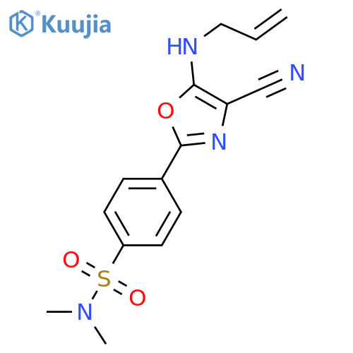 4-{4-cyano-5-(prop-2-en-1-yl)amino-1,3-oxazol-2-yl}-N,N-dimethylbenzene-1-sulfonamide structure