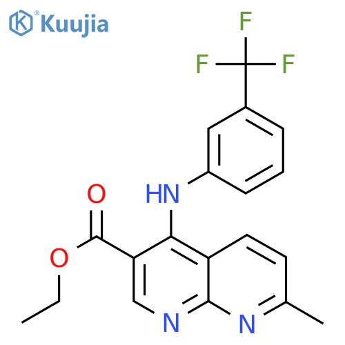 ethyl 7-methyl-4-{3-(trifluoromethyl)phenylamino}-1,8-naphthyridine-3-carboxylate structure