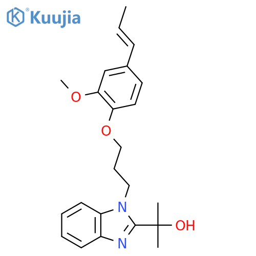 2-(1-{3-[4-((1E)Prop-1-enyl)-2-methoxyphenoxy]propyl}benzimidazol-2-yl)propan-2-ol structure
