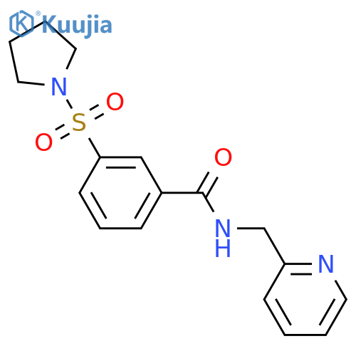 N-(pyridin-2-yl)methyl-3-(pyrrolidine-1-sulfonyl)benzamide structure