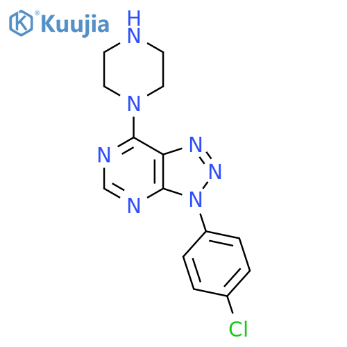 1-3-(4-chlorophenyl)-3H-1,2,3triazolo4,5-dpyrimidin-7-ylpiperazine structure