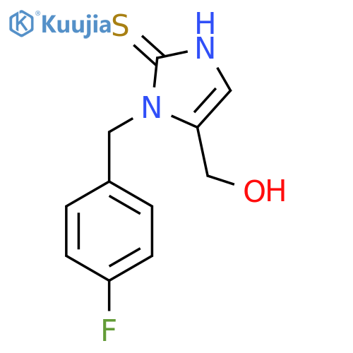 {1-(4-fluorophenyl)methyl-2-sulfanyl-1H-imidazol-5-yl}methanol structure