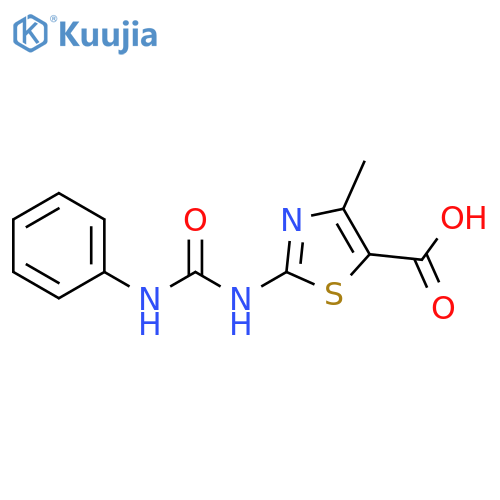 4-methyl-2-(phenylcarbamoyl)amino-1,3-thiazole-5-carboxylic acid structure